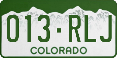 CO license plate 013RLJ