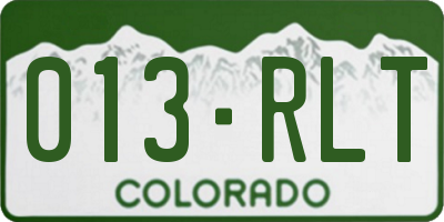 CO license plate 013RLT