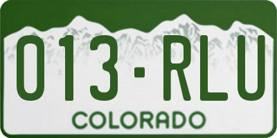 CO license plate 013RLU