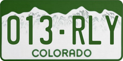 CO license plate 013RLY