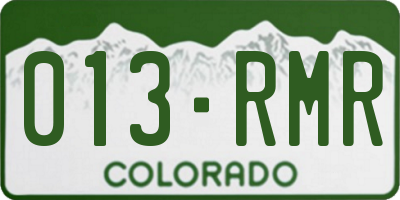 CO license plate 013RMR