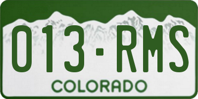 CO license plate 013RMS