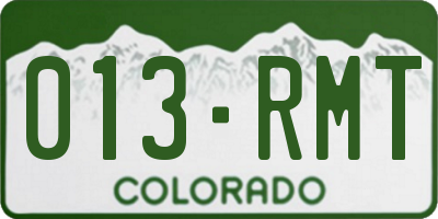 CO license plate 013RMT