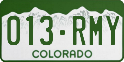 CO license plate 013RMY
