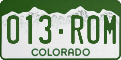 CO license plate 013ROM