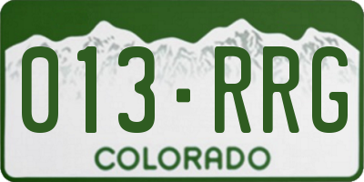 CO license plate 013RRG