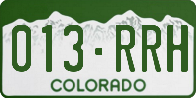 CO license plate 013RRH