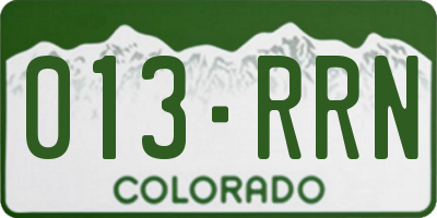CO license plate 013RRN