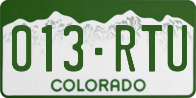 CO license plate 013RTU