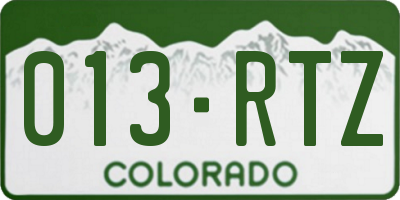 CO license plate 013RTZ