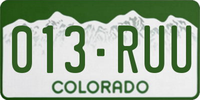 CO license plate 013RUU