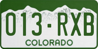 CO license plate 013RXB