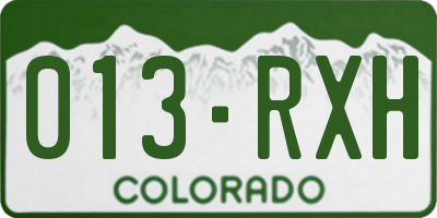 CO license plate 013RXH