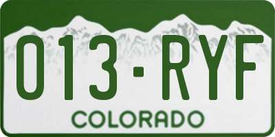 CO license plate 013RYF