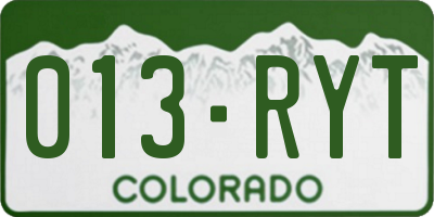 CO license plate 013RYT