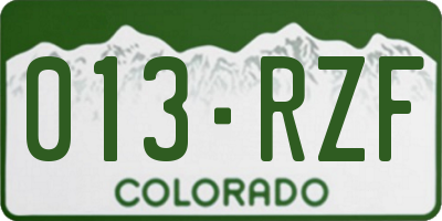 CO license plate 013RZF
