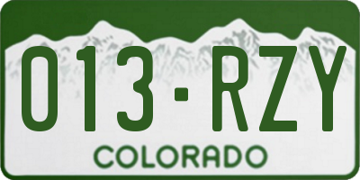 CO license plate 013RZY