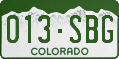 CO license plate 013SBG