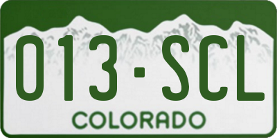 CO license plate 013SCL