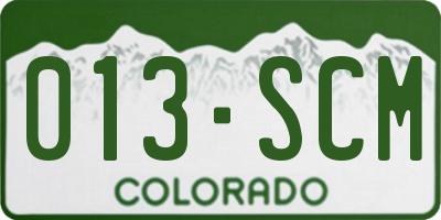 CO license plate 013SCM