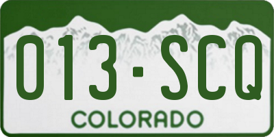 CO license plate 013SCQ