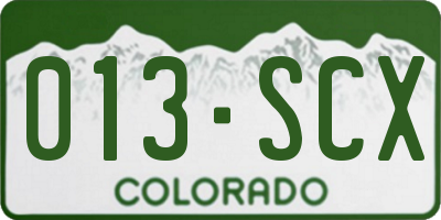 CO license plate 013SCX