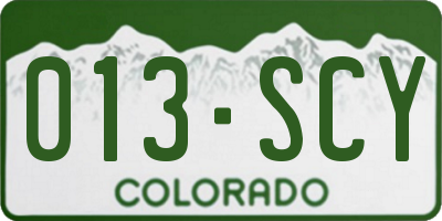 CO license plate 013SCY