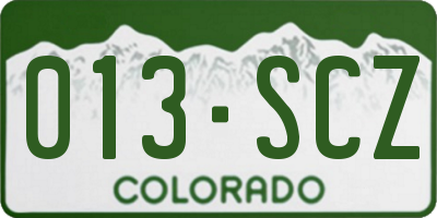 CO license plate 013SCZ
