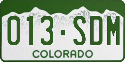 CO license plate 013SDM