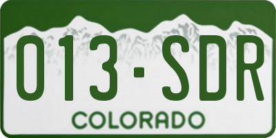 CO license plate 013SDR
