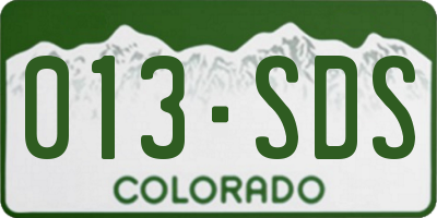 CO license plate 013SDS