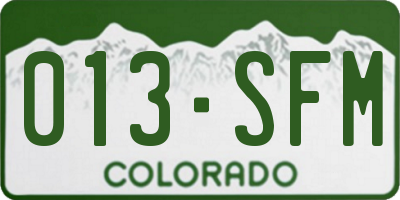 CO license plate 013SFM
