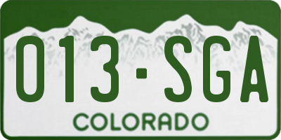 CO license plate 013SGA