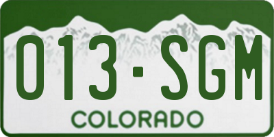CO license plate 013SGM