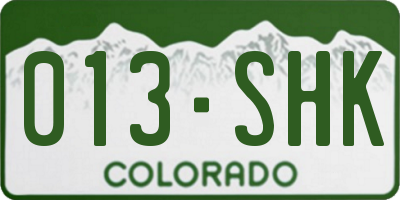 CO license plate 013SHK