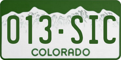 CO license plate 013SIC