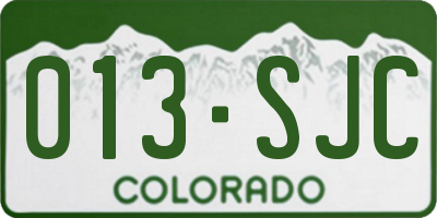 CO license plate 013SJC