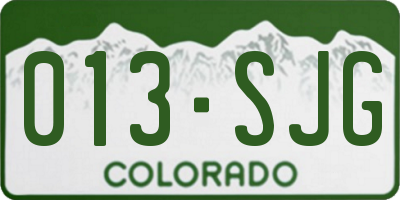 CO license plate 013SJG