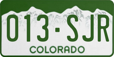 CO license plate 013SJR