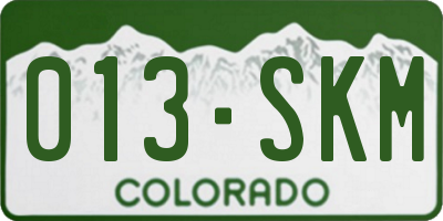 CO license plate 013SKM