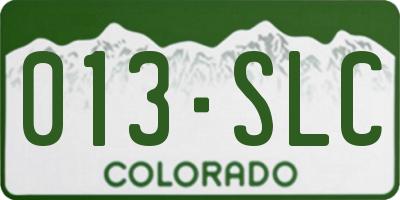 CO license plate 013SLC