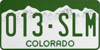 CO license plate 013SLM