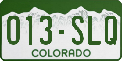 CO license plate 013SLQ