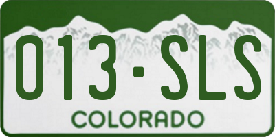 CO license plate 013SLS