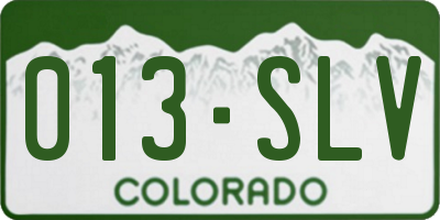 CO license plate 013SLV