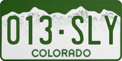 CO license plate 013SLY