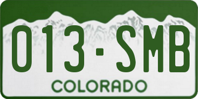 CO license plate 013SMB