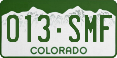 CO license plate 013SMF