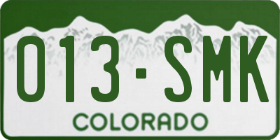 CO license plate 013SMK