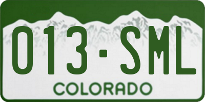 CO license plate 013SML